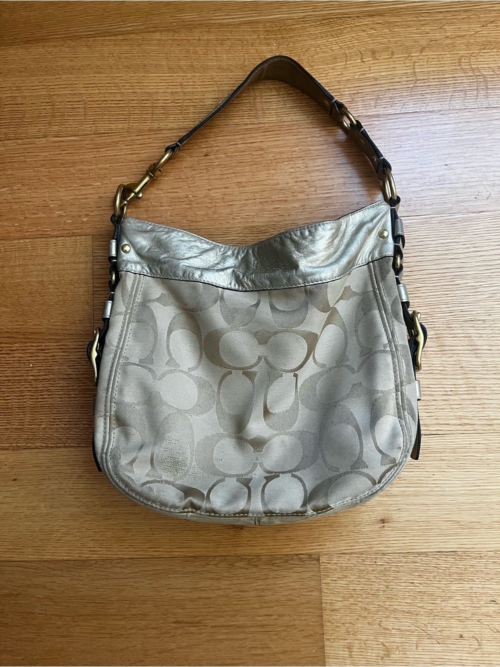 Y2K Coach Gold Metallic Hobo Bag
